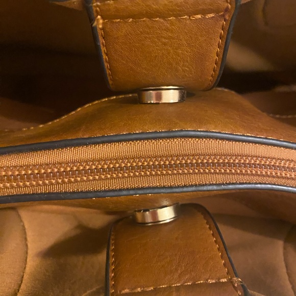 Brown Shoulder Bag with Animal Print Handles - Picture 13 of 13